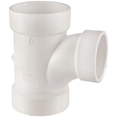 NIBCO 3 in. x 3 in. x 2 in. PVC DWV All Hub Sanitary Tee Fitting
