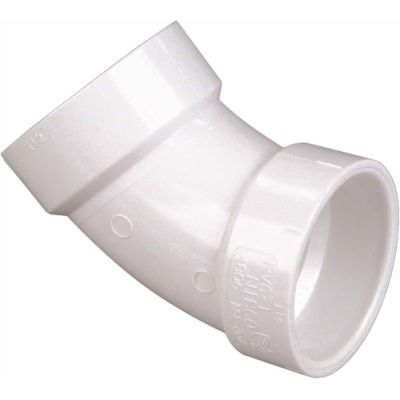 NIBCO 4 in. PVC DWV 45-Degree Hub x Hub Elbow Fitting