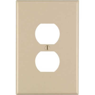 Leviton 1-Gang Ivory Duplex Outlet/Receptacle Plastic Jumbo/Oversized Wall Plate (1-Pack) 86103-I