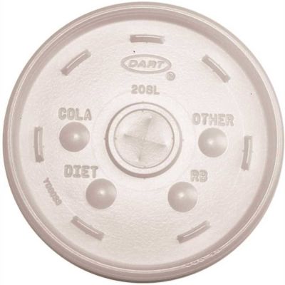 DART Lid Straw Slot in Translucent (1000 per Case)
