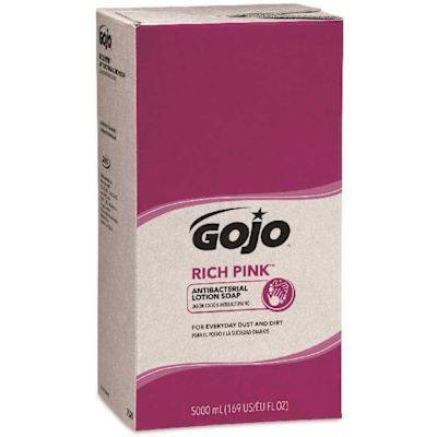 GoJo RICH PINK Antibacterial Lotion Soap Floral Balsam Fragrance, 5000 mL Refill for PRO TDX Push-Style Dispenser (Pack of 2)