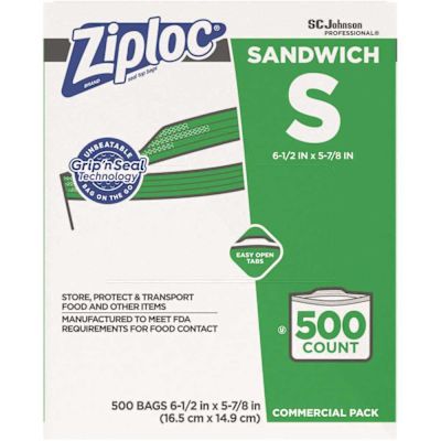 SC Johnson Professional Ziploc Brand Seal Top Sandwich Bags (500-Count)