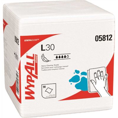 WYPALL L30 White DRC Towels Strong and Soft Wipes (12-Packs/Case, 90 Towels/Pack)