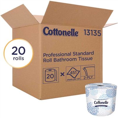 Cottonelle 2-Ply White Bulk Toilet Paper Standard Toilet Paper Rolls (20-Rolls/Case, 451-Sheets/Roll)