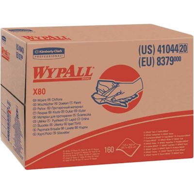 WYPALL X80 Whit,Extended Use Cloths Brag Box Format Reusable Wipes (160 Sheets/Box, 1 Box/Case)