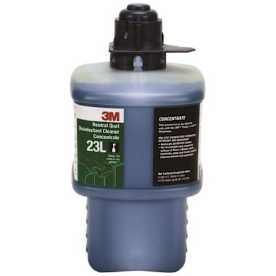 3M 2 Ltr Twist 'n Fill Neutral Quat Disinfectant Cleaner 23L Concentrate Gray Cap