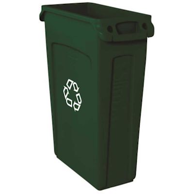 Rubbermaid Commercial Products Slim Jim 23 Gal. Green Recycling Bin with Venting Channels