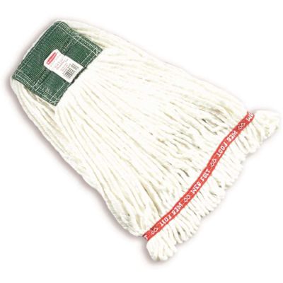 Rubbermaid Commercial Products Web Foot White Blend Medium Shrinkless String Mop Head with 5 in. Head Band