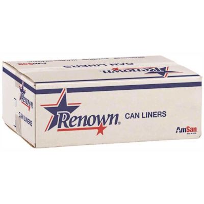 Renown Can Liner, 25 Gal., 13 Mic, High Density Natural 30" X 37" ,500/Case