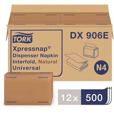 TORK Universal Xpressnap Natural with Overall Emboss Interfold Dispenser Napkins (500-Count)