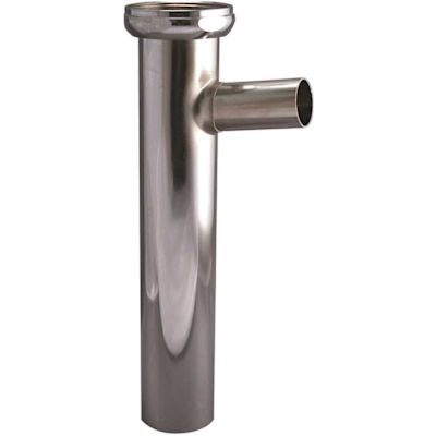KEENEY 1-1/2 in x 8 in 17-Gauge Brass Direct Connect Branch Tailpiece, Chrome