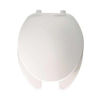 BEMIS Elongated Plastic Open Front Toilet Seat in White
