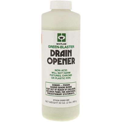 J C WHITLAM MFG. GREEN BLASTER HOT WATER NON ACID  DRAIN CLEANER
