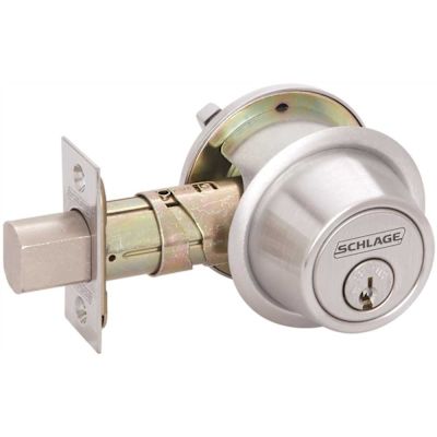 Schlage BC500 Series Satin Chrome Single Cylinder Deadbolt Universal Fit