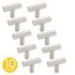 Seasons 1.26 In. Diameter T-Shape Stainless Steel Cabinet Knobs (10-Pack)