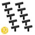 Seasons 1.5 In. Diameter T-Shape Matte Black Cabinet Knobs (10-Pack)
