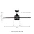 Seasons Vega 44" LED Ceiling Fan, Indoor/Outdoor, Matte Black