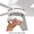 Seasons Vega 54" LED Ceiling Fan With Remote, Indoor/Outdoor, Matte White
