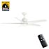Seasons Vega 54" LED Ceiling Fan With Remote, Indoor/Outdoor, Matte White
