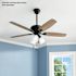 Seasons Wickford 52" Matte Black Indoor Ceiling Fan With Light and Reversible Matte Black/Natural Oak Blades (5-Blade)