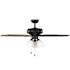 Seasons Wickford 52" Matte Black Indoor Ceiling Fan With Light and Reversible Matte Black/Natural Oak Blades (5-Blade)
