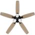 Seasons Wickford 52" Matte Black Indoor Ceiling Fan With Light and Reversible Matte Black/Natural Oak Blades (5-Blade)