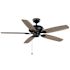 Seasons Wickford 52" Matte Black Indoor Ceiling Fan With Light and Reversible Matte Black/Natural Oak Blades (5-Blade)