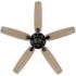 Seasons Wickford 52" Matte Black Indoor Ceiling Fan With Light and Reversible Matte Black/Natural Oak Blades (5-Blade)