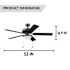 Generic Private Brand Rosemont 52" Dual Mount Ceiling Fan, Matte Black