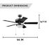 Generic Private Brand Bensfort 44" Dual Mount Ceiling Fan, Matte Black