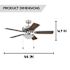 Generic Private Brand Bensfort 44" Dual Mount Ceiling Fan, Brushed Nickel