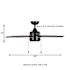 Seasons Vega 44" Matte Black Indoor/Outdoor Ceiling Fan With Light And Reversible Matte Black / Caramel Mahogany (5-Blade)