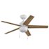 Seasons Vega 44" Matte White Indoor/Outdoor Ceiling Fan With Light and Reversible Matte White/Natural Oak Blades (5-Blade)
