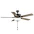 Seasons Rexburg 52" Matte Black Indoor Ceiling Fan With Light and Reversible Seasoned Wood/Espresso Blades (5-Blade)
