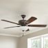 Seasons Rexburg 52" Oil Rubbed Bronze Indoor Ceiling Fan With Light And Reversible Wenge / Weathered Wood  (5-Blade)