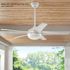 Seasons Bryza 52" Matte White Indoor/Outdoor Ceiling Fan With Light and Matte White Blades (5-Blade)