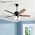 Seasons Wickford 52" Matte Black Indoor Ceiling Fan With Light and Reversible Matte Black/Natural Oak Blades (5-Blade)