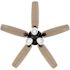 Seasons Wickford 52" Matte Black Indoor Ceiling Fan With Light and Reversible Matte Black/Natural Oak Blades (5-Blade)
