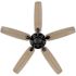 Seasons Wickford 52" Matte Black Indoor Ceiling Fan With Light and Reversible Matte Black/Natural Oak Blades (5-Blade)