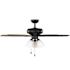 Seasons Wickford 52" Matte Black Indoor Ceiling Fan With Light and Reversible Matte Black/Natural Oak Blades (5-Blade)