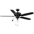 Seasons Wickford 52" Matte Black Indoor Ceiling Fan With Light and Reversible Matte Black/Natural Oak Blades (5-Blade)