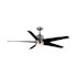 Seasons Vega 54" Brushed Nickel Remote Controlled Indoor/Outdoor Ceiling Fan With Light and Matte Black Blades (5-Blade)