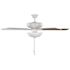 Seasons Rexburg 52" Matte White Indoor Ceiling Fan With Light and Reversible Matte White/Natural Oak Blades (5-Blade)