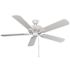 Seasons Rexburg 52" Matte White Indoor Ceiling Fan With Light and Reversible Matte White/Natural Oak Blades (5-Blade)