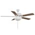 Seasons Rexburg 52" Matte White Indoor Ceiling Fan With Light and Reversible Matte White/Natural Oak Blades (5-Blade)