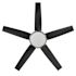 Seasons Bryza 44" Brushed Nickel Indoor Ceiling Fan With Light and Matte Black Blades (5-Blade)