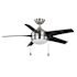 Seasons Bryza 44" Brushed Nickel Indoor Ceiling Fan With Light and Matte Black Blades (5-Blade)