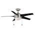 Seasons Bryza 44" Brushed Nickel Indoor Ceiling Fan With Light and Matte Black Blades (5-Blade)