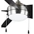 Seasons Bryza 52" Brushed Nickel Indoor/Outdoor Ceiling Fan With Light and Matte Black Blades (5-Blade)