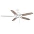 Seasons Wickford 52" Matte White Indoor Ceiling Fan With Light and Reversible Matte White/Bleached Elm Blades (5-Blade)